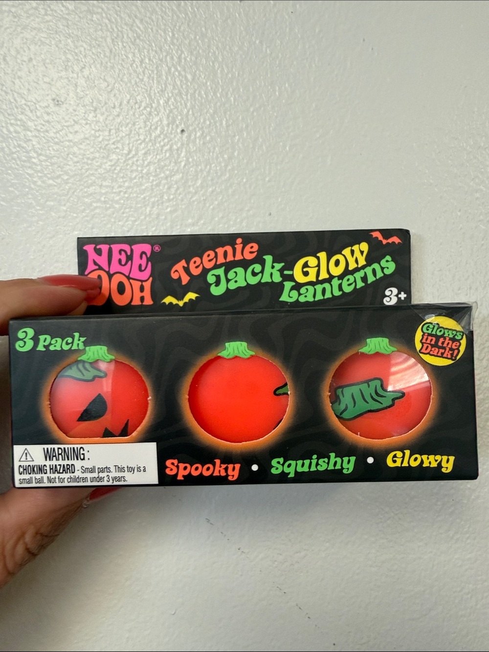 Teenie Jack-Glow Lanterns 3-Pack Squishy Glow Balls - Orange